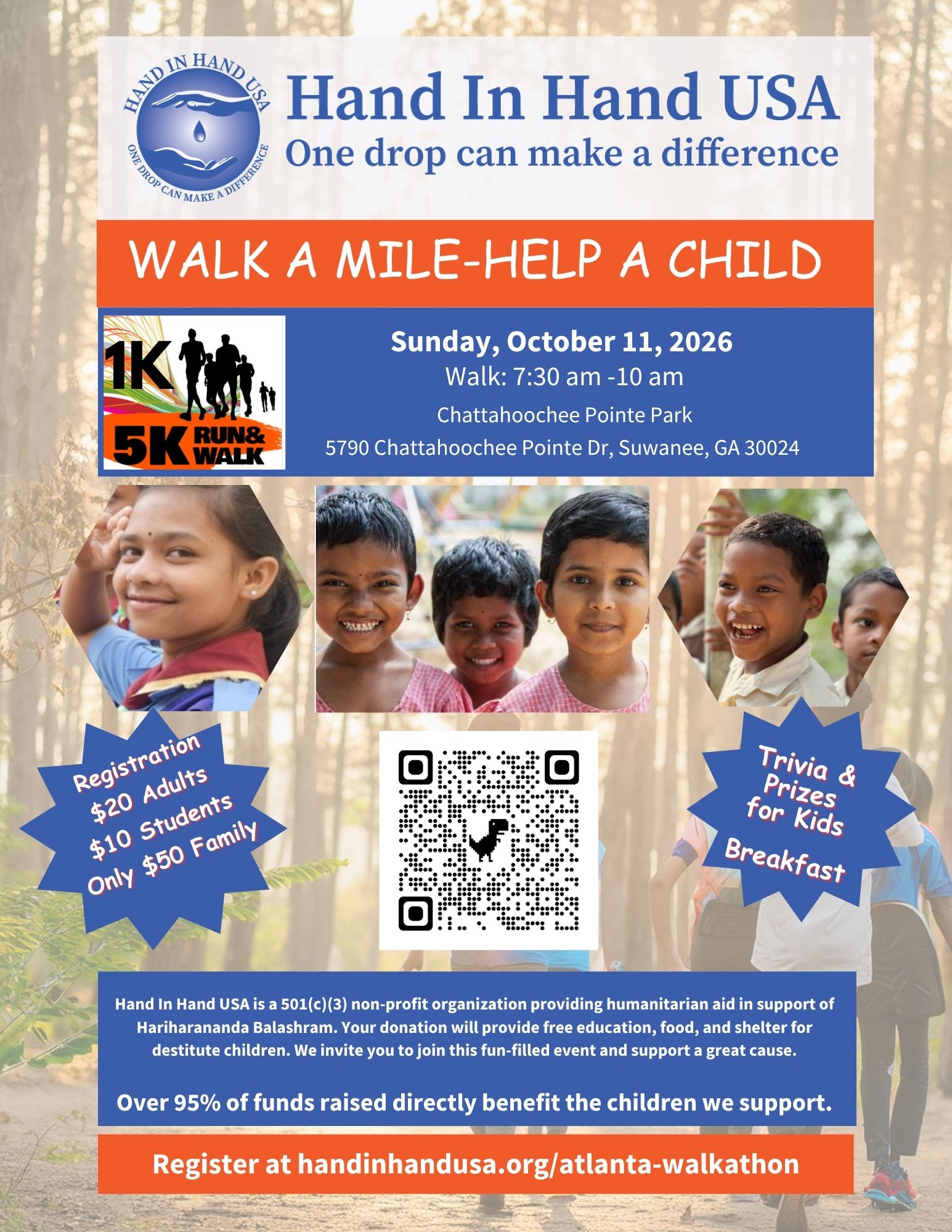 Atlanta Walkathon - Walk a Mile: Help a Child - Atlanta Indian event on Sun, Oct 11